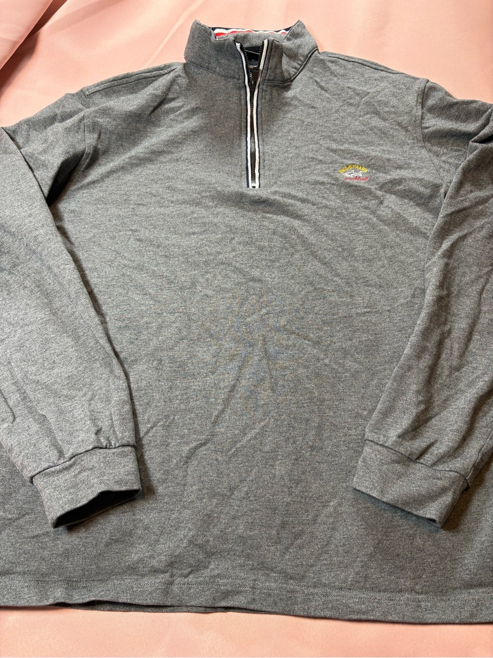 Paul & Shark Grey Zip-Neck Sweatshirt with Subtle Logo